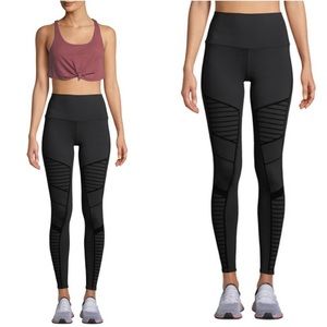 Alo High-Waist Moto Legging in black